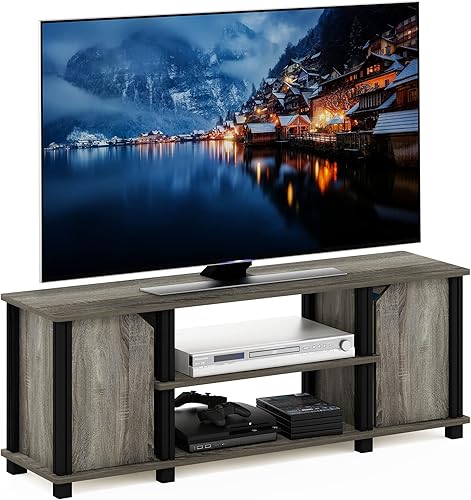 Miniatura 83 de Furinno - Soporte Brahms para TV de hasta 45 pulgadas con estantes y espacio de almacenamiento, color espresso / negro Espresso / negro,Roble