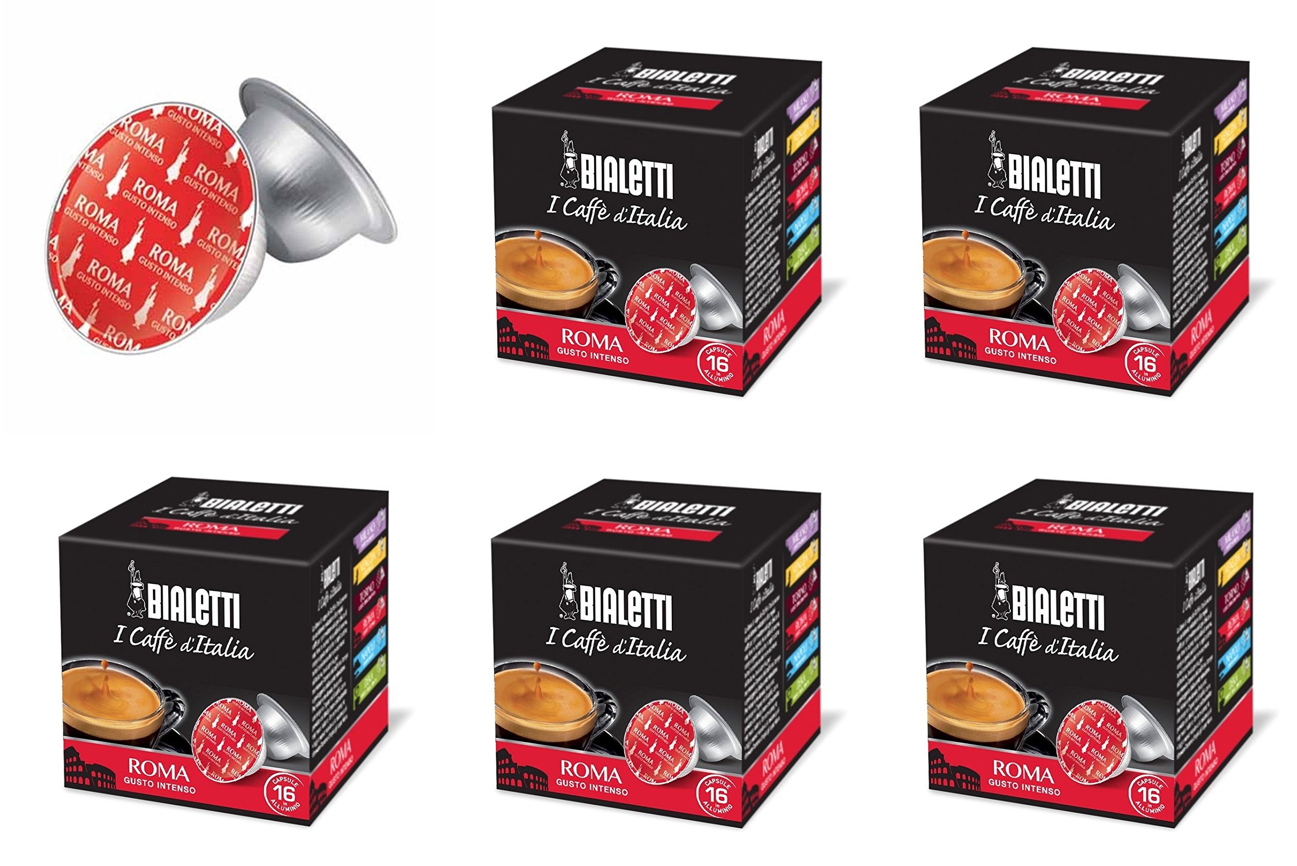 64 Cápsulas Caffe Bialetti Roma Mokona tazzona Diva monodosis aluminio pra 666162