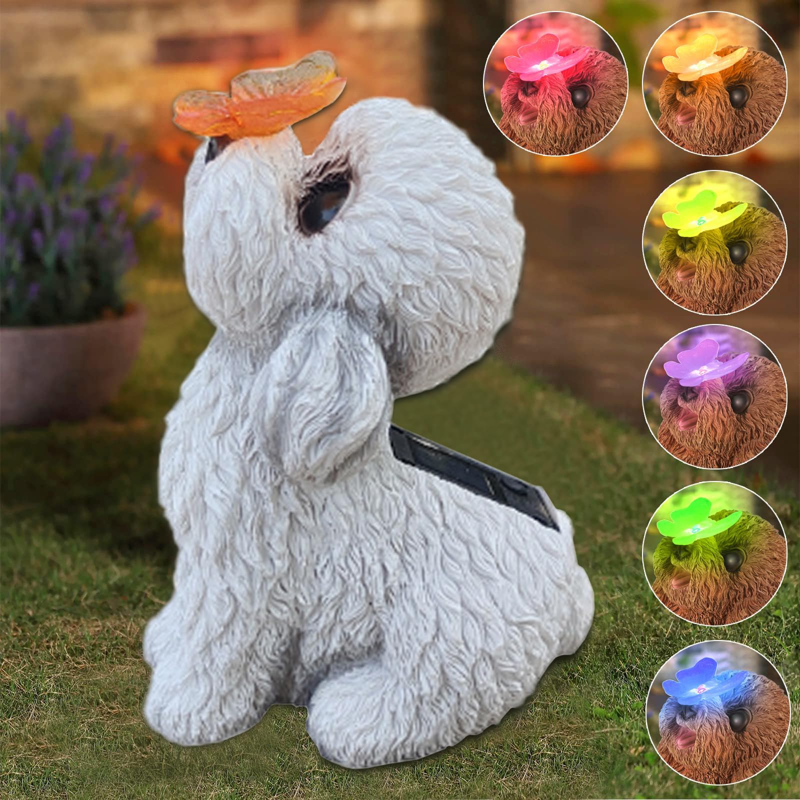 KALDJKS Oster Hase Gartenfigur - Wasserdichte Deko Mit Beleuchtung