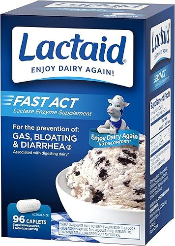 Miniatura 15 de Lactaid Comprimidos de intolerancia a la lactosa de acción rápida con enzima lactasa, alivio lácteo de gases, hinchazón y diarrea, 9000 píldoras FCC