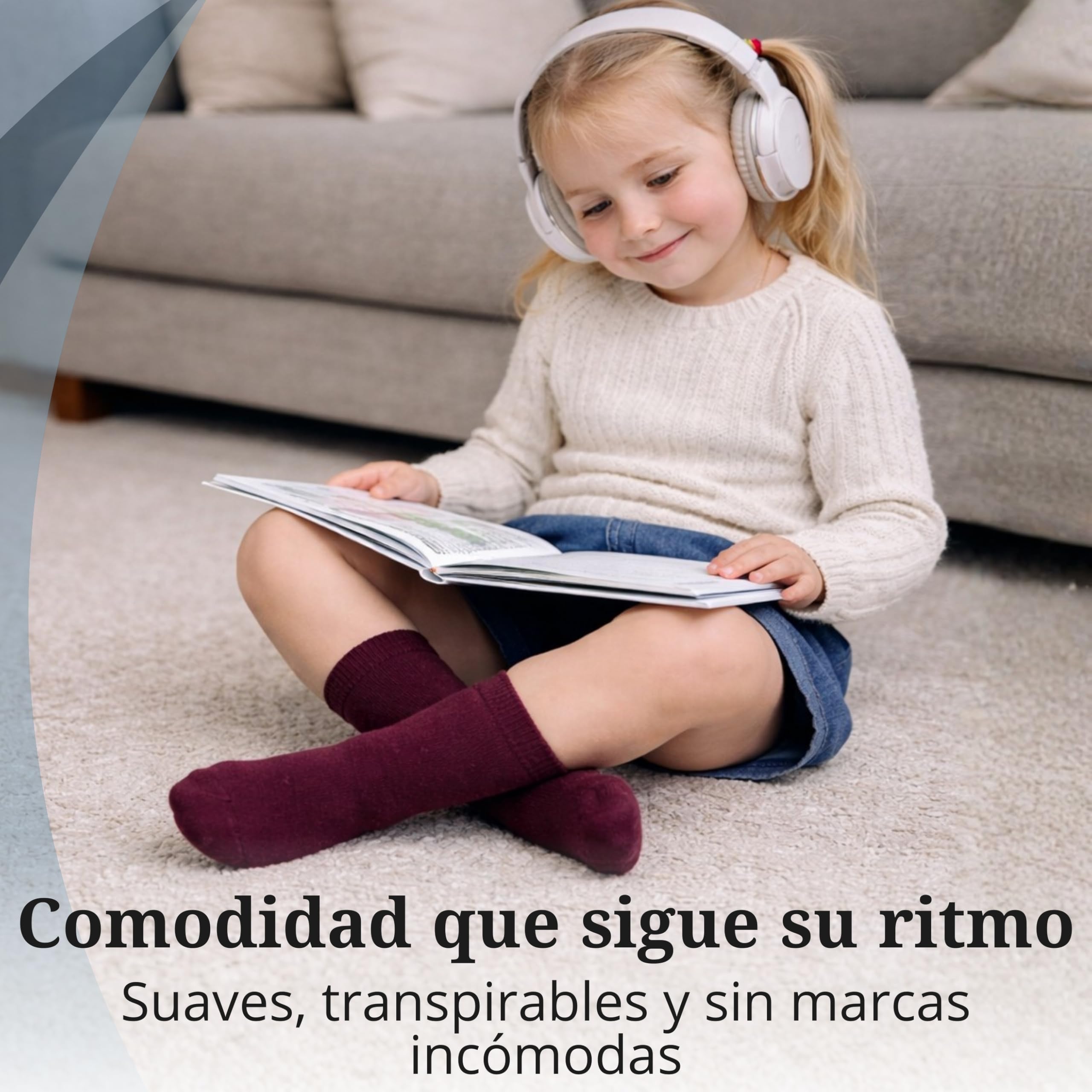 bisoo SET de 5 Pares de Calcetines Escolares de Algodon con Certificado Oeko-Tex para Uniforme Colegio - Elige tu Talla y Color — view 7