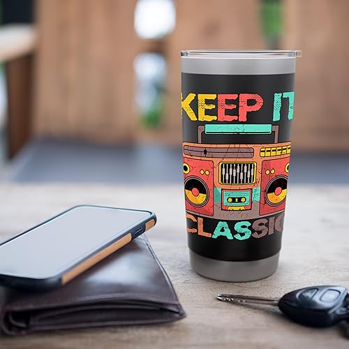 Miniatura 7 de Keep It Classic Radio 80s 90s Retro Vintage Cassette Player Vaso aislado de acero inoxidable
