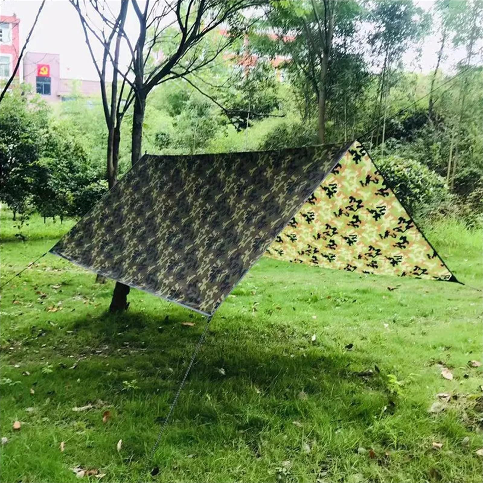 Teli per Tende da Campeggio Multi Size Tende a baldacchino Tarp Outdoor Impermeabile Telo da Campeggio Baldacchino da Giardino Parasole Telo Antipioggia Riparo Mat(300x300cm)