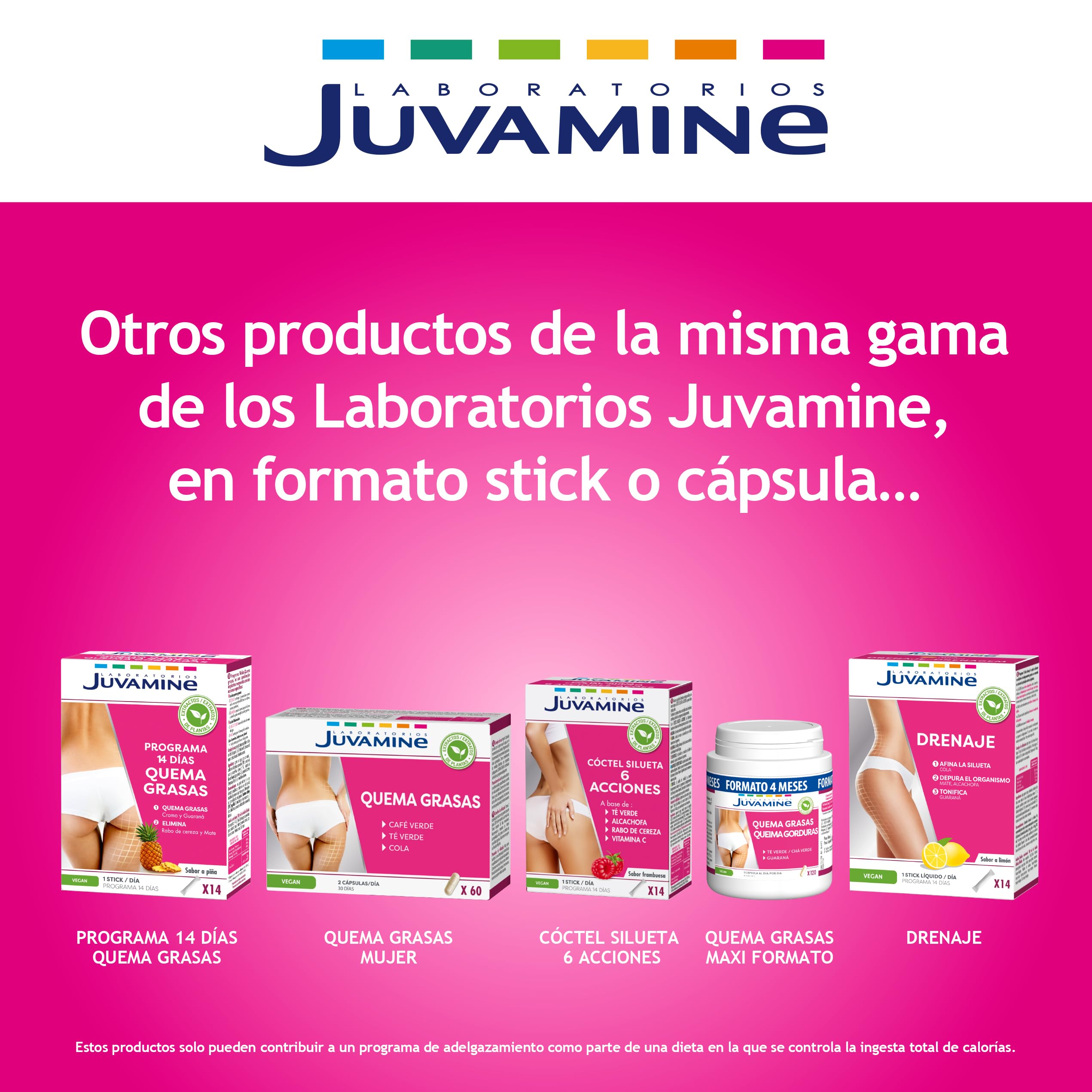 JUVAMINE - Botella Quema Grasas - Ayuda al Control de Peso - Guaraná - Maté - Té Verde - Sabor a Cítricos - Programa Intensivo de 10 Días con Plantas - 500mL