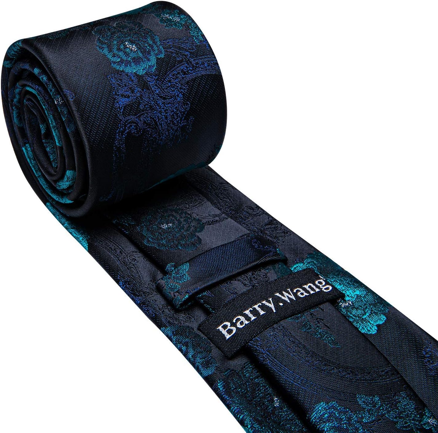 Barry.Wang Flower Ties for Men Handkerchief Cufflinks Set Wedding Necktie Set Party - Image 6