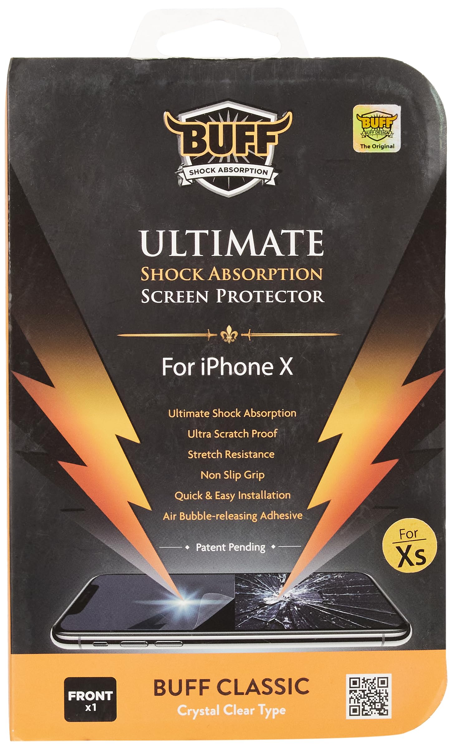 BUFF LABS BF70482 Ultimate iPhone X, Darbe Emici Ekran Koruyucu