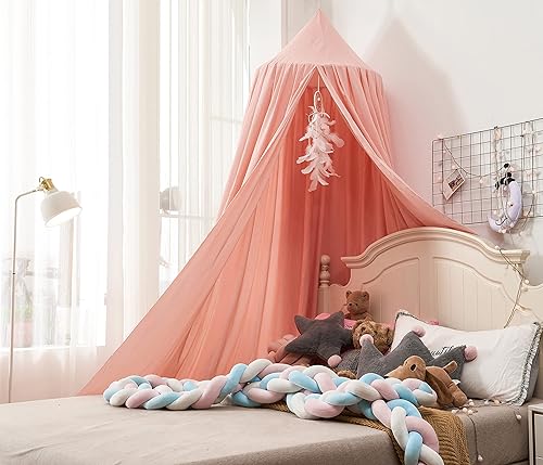 Mengersi Tienda de campaña para niños, cúpula redonda para niños, mosquitera para interiores y exteriores, castillo colgante, decoración de casa,