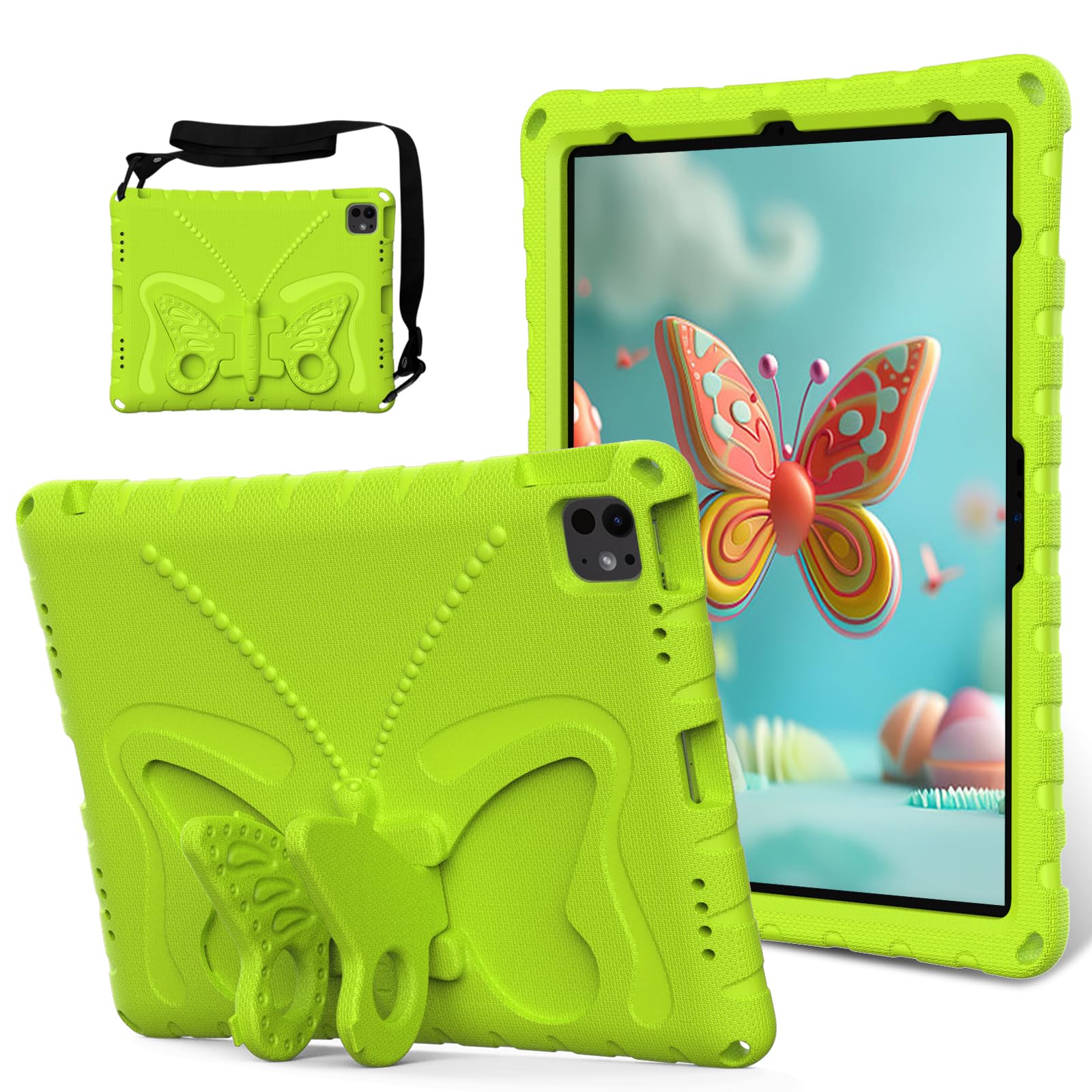 Étui enfants compatible iPad 12.9 coque antichoc EVA vert - 8