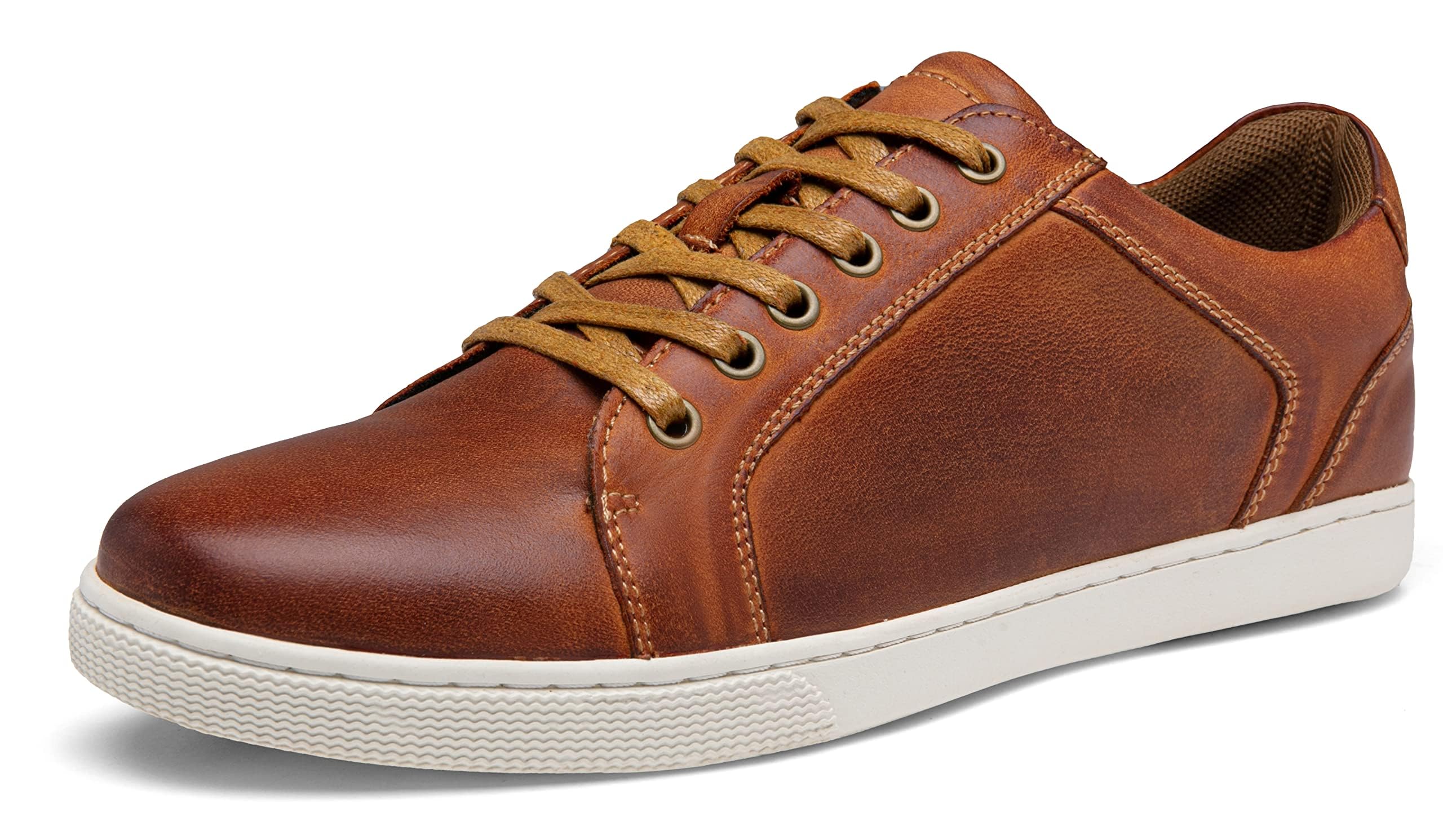 Jousen Men's Sneakers Leather Casual Shoes for Men Business Lace Up Dress Sneaker Mens Shoe