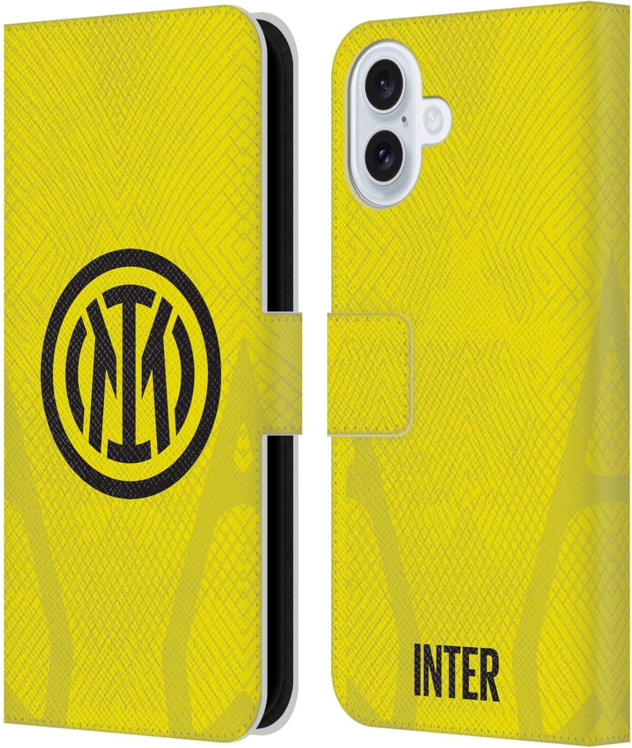 Head Case Designs Officially Licensed Inter Milan Away 2022/23 Crest Kit Leather Wallet Case Compatible with Apple iPhone 14 Pro Max