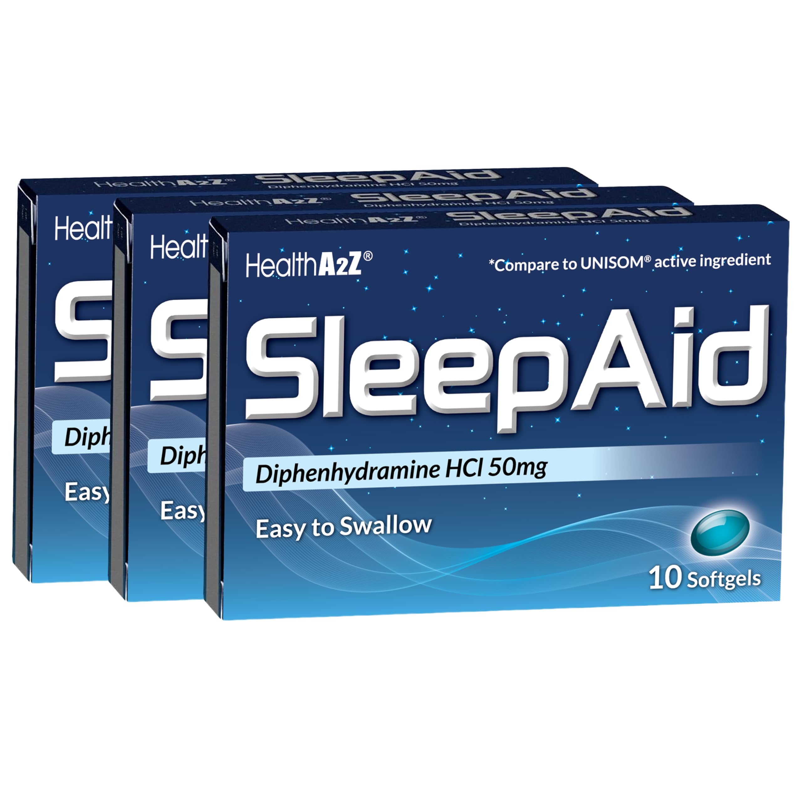 HealthA2Z® Sleep Aid Diphenhydramine 50mg, 30 Softgels (Pack of 3)