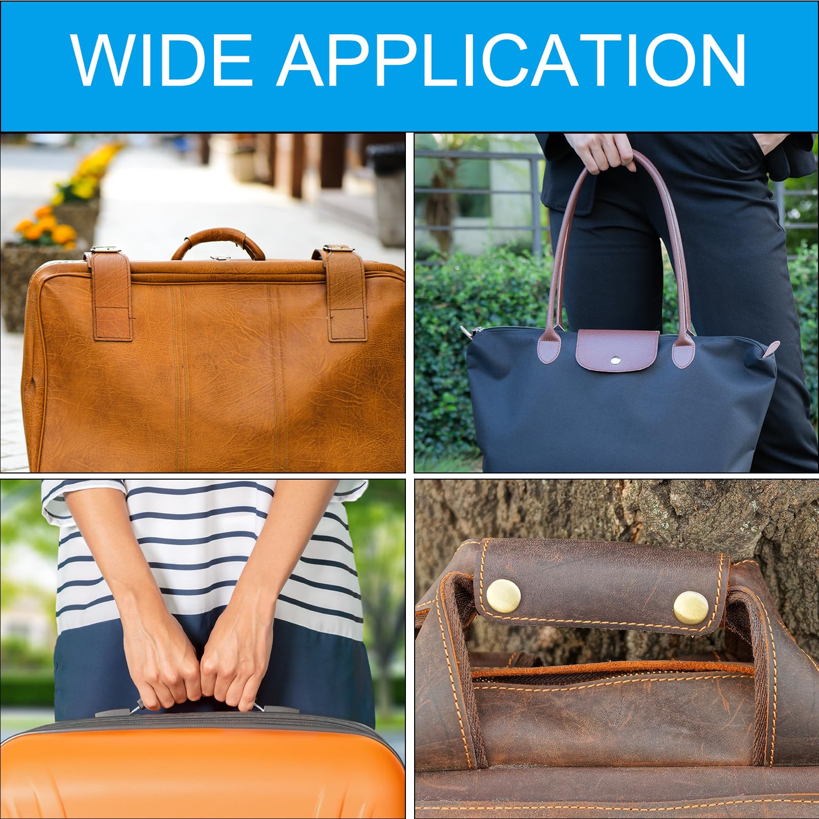 Sourcing Map 2pcs Sac Main Poignée Emballage Housses, PU Cuir