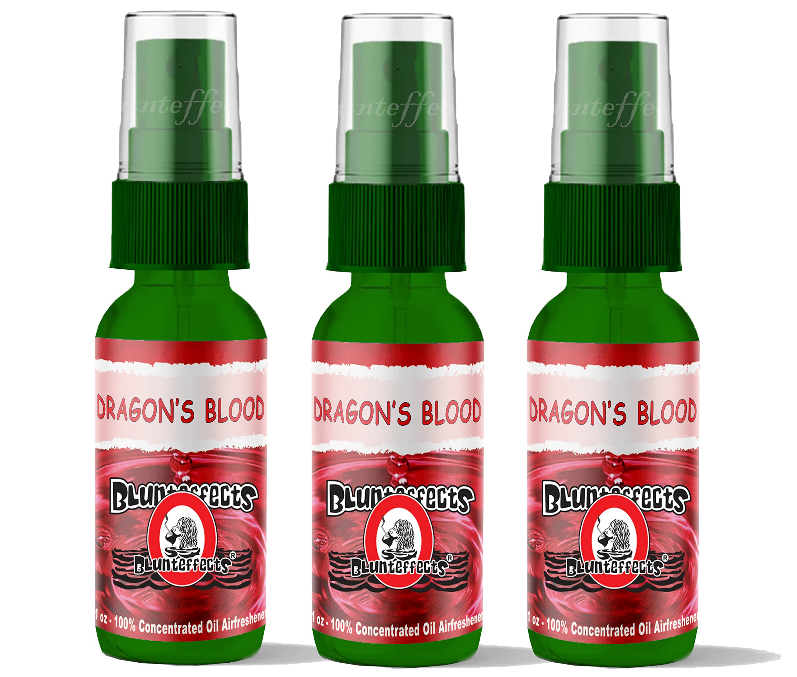 Blunt Effects 100% concentrated Air Freshener Car/Home Oder Neutralizing Spray (3 Pack) [Choose The Scent] (Dragon's Blood)
