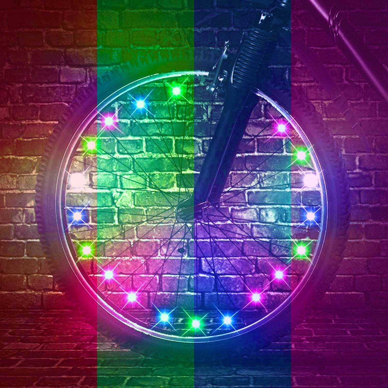 LED Bike Wheel Lights, Ultra Bright Bike Spoke Lights, Safety Bike Tire Lights Bike Accessories for Kids and Adult Bikes, Waterproof Colorful Bicycle Wheel Lights, Cool Bike Lights for Wheels(1 Pack)
