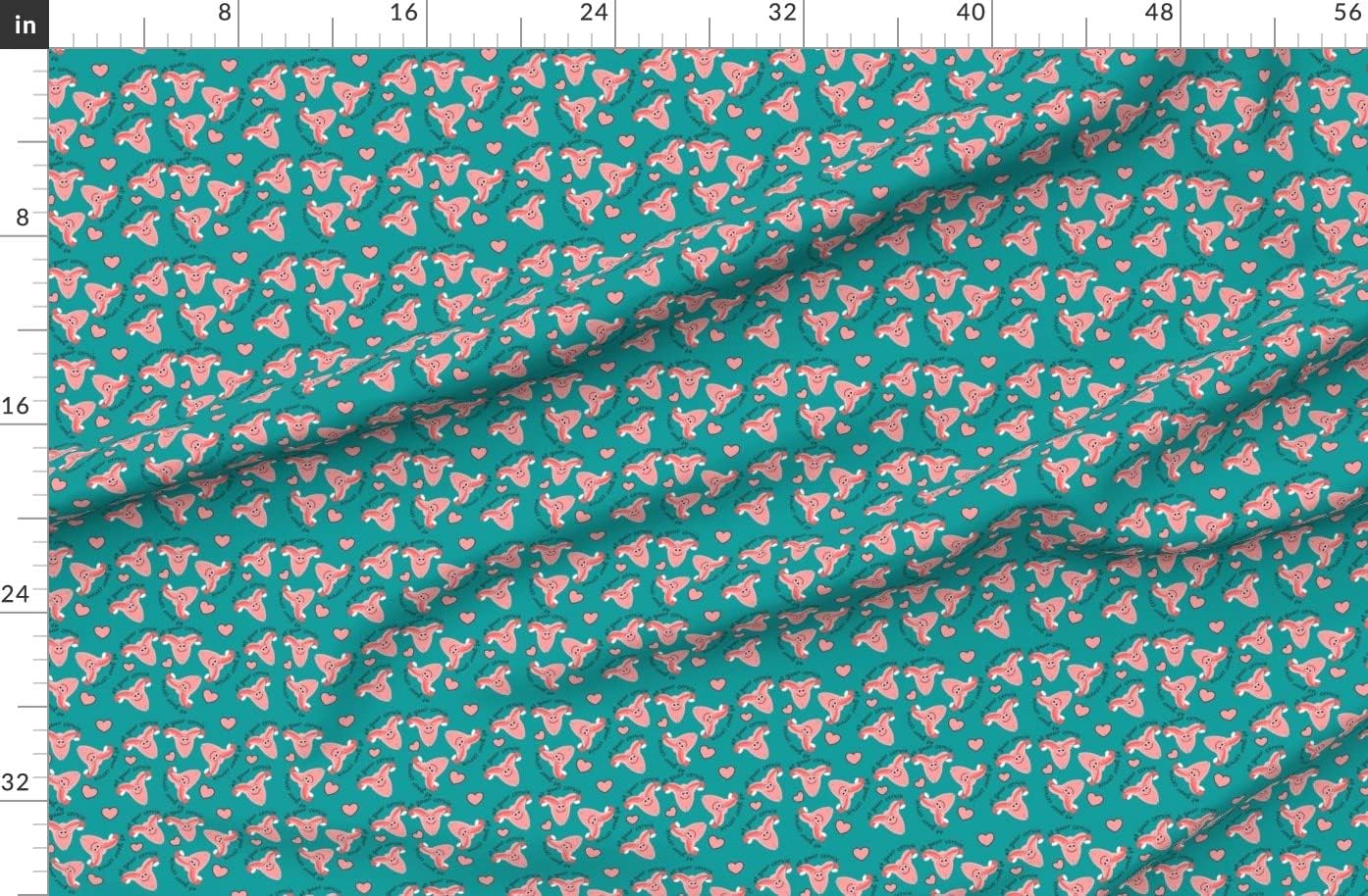 Spoonflower Fabric - Nurse Medical Nursing Uterus Women Printed on Organic Cotton Sateen Fabric by The Yard - Sewing Quilting Apparel Home Decor