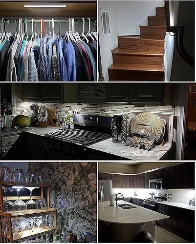 Miniatura 7 de Luces inalámbricas para debajo del gabinete luces de armario de 12 pulgadas con sensor de movimiento paquete de 2 luces de armario recargables por