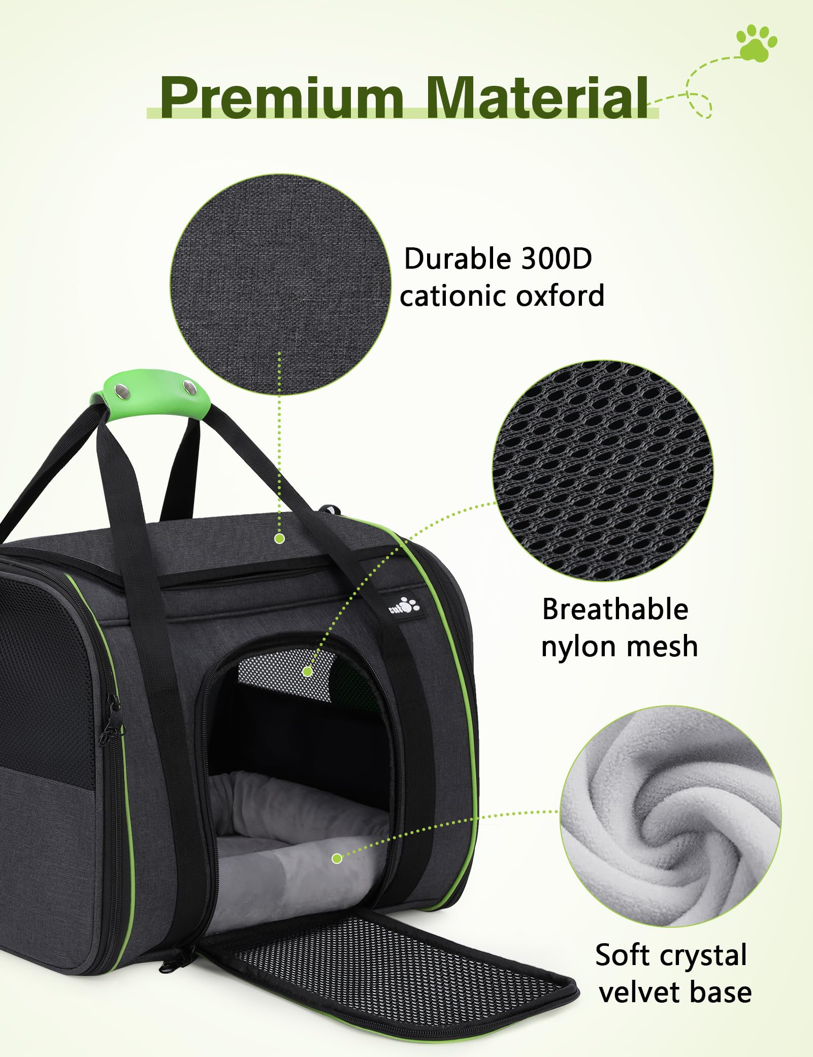 Pecute Trasportino per Gatto, Borsa per Gatti, Trasportino per Cani,Borsa da Viaggio Portatile per Cani, Tessuto a Maglia Traspirante, Adatto per Viaggi Lunghi e Brevi