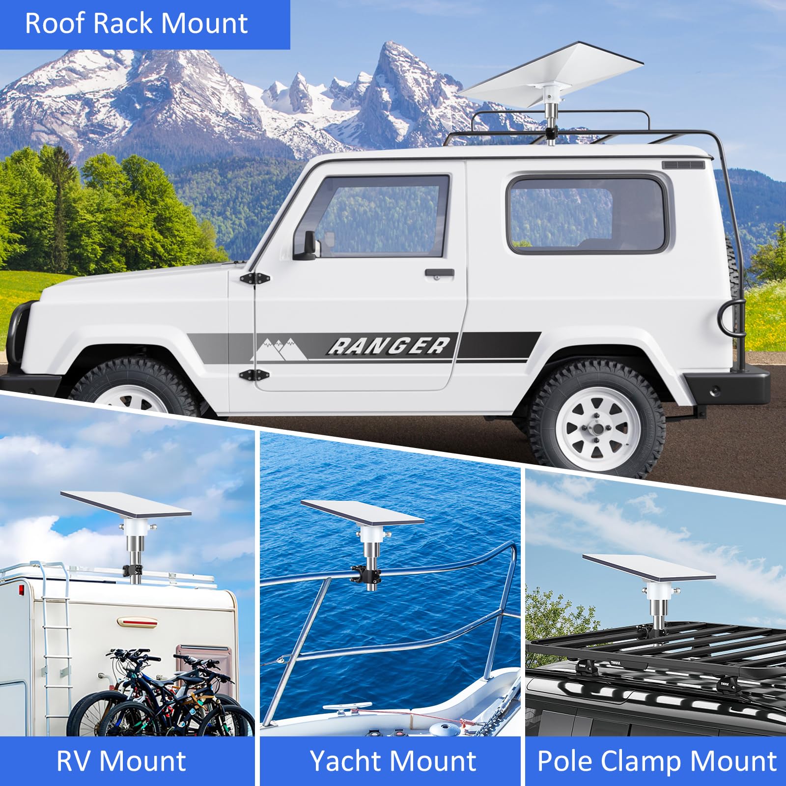 Starlink Gen 3 RV Ladder Mount, Starlink Kit Completoadattatore per tubi Starlink Gen 3 Adatto per Tetti, Camper, SUV, Camion o Barche