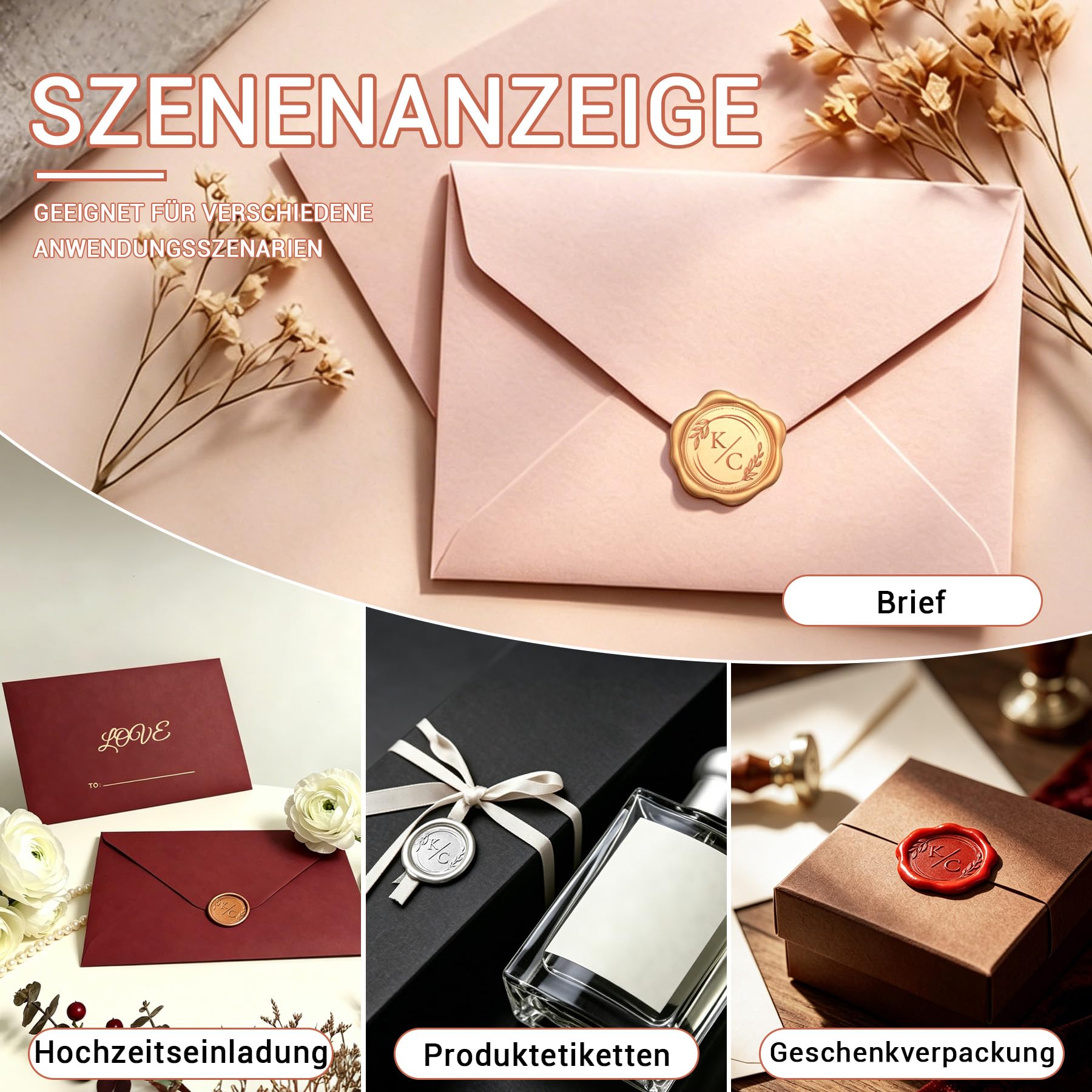 LAPE Personalisierter Siegelstempel mit Namen & Logo für Hochzeitsgeschenke