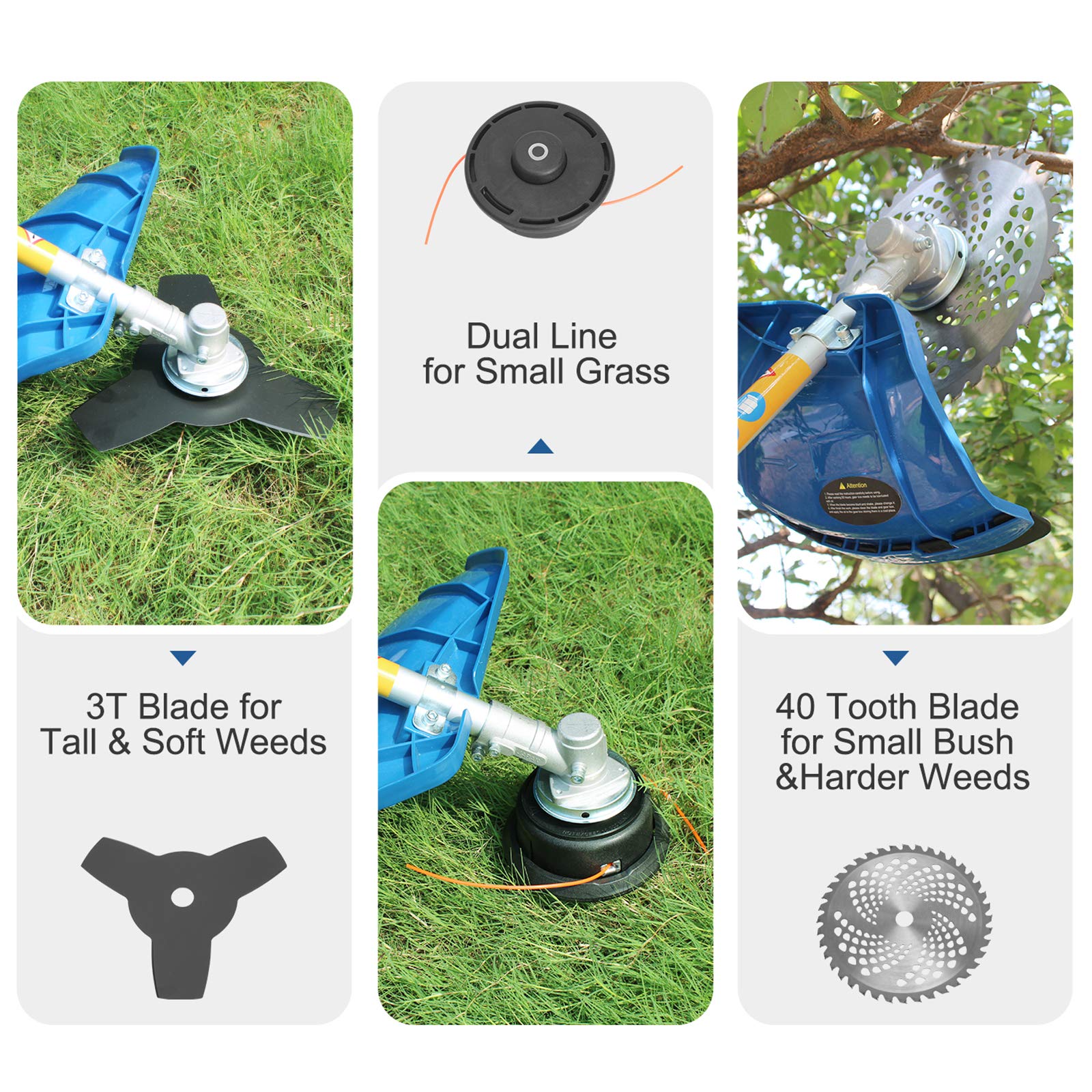 HUYOSEN 38.9cc Weed Eater String Gasoline Powered Brush Cutter