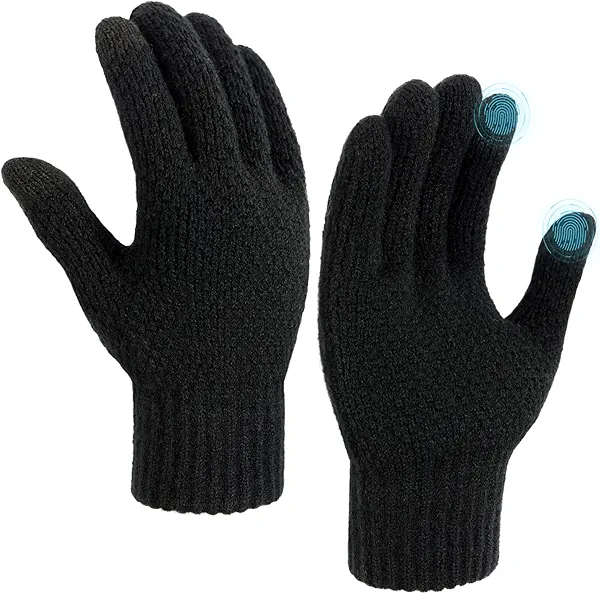 Loiyadn Women's Winter Gloves, Winter Touchscreen Gloves Women Men, Warm Knit Gloves for cold weather with Elastic Cuff