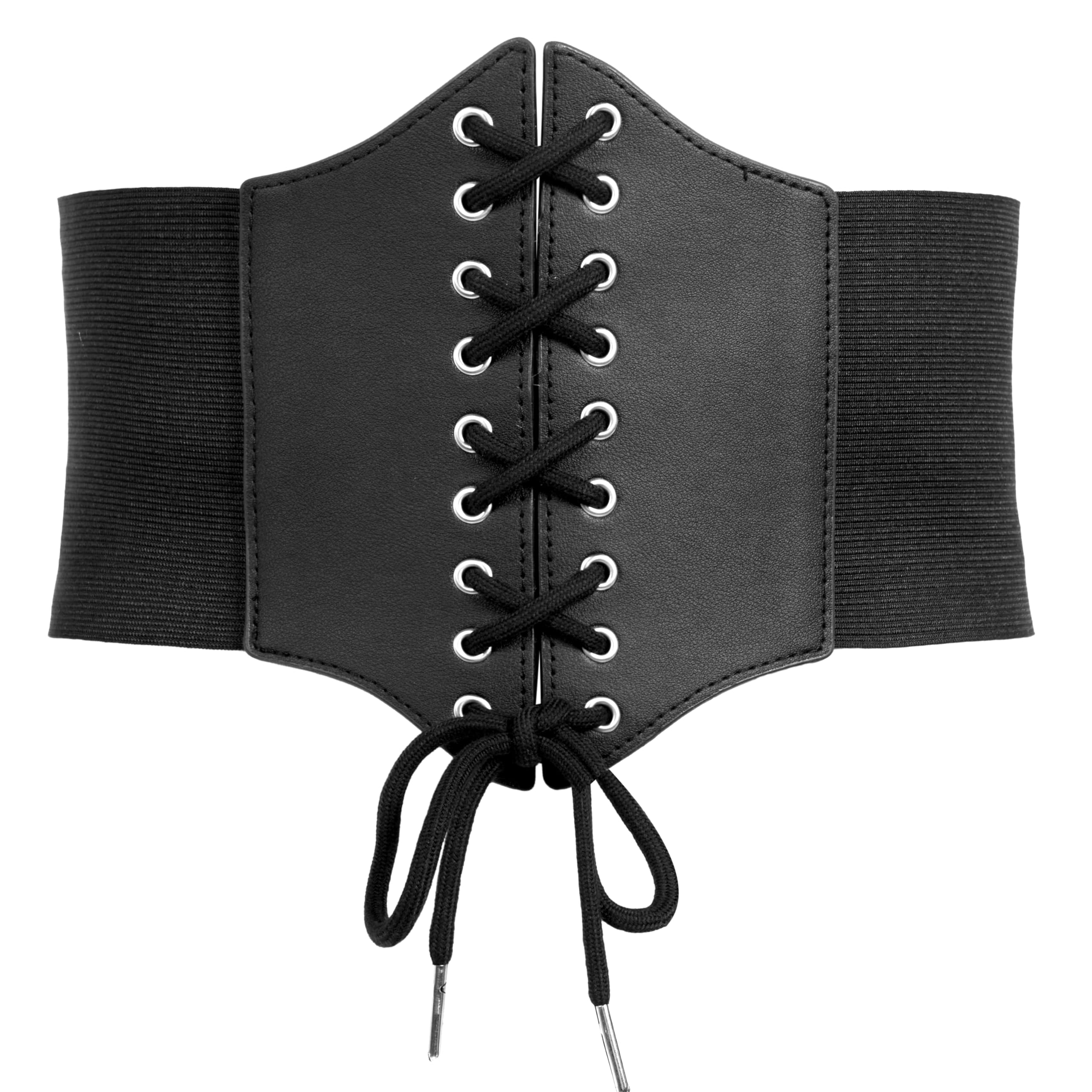 Spooktacular Creations Halloween Black Corset Waist Belt Waist Belt Costume for Adult Women Renaissance Tied Elastic Corset Belt