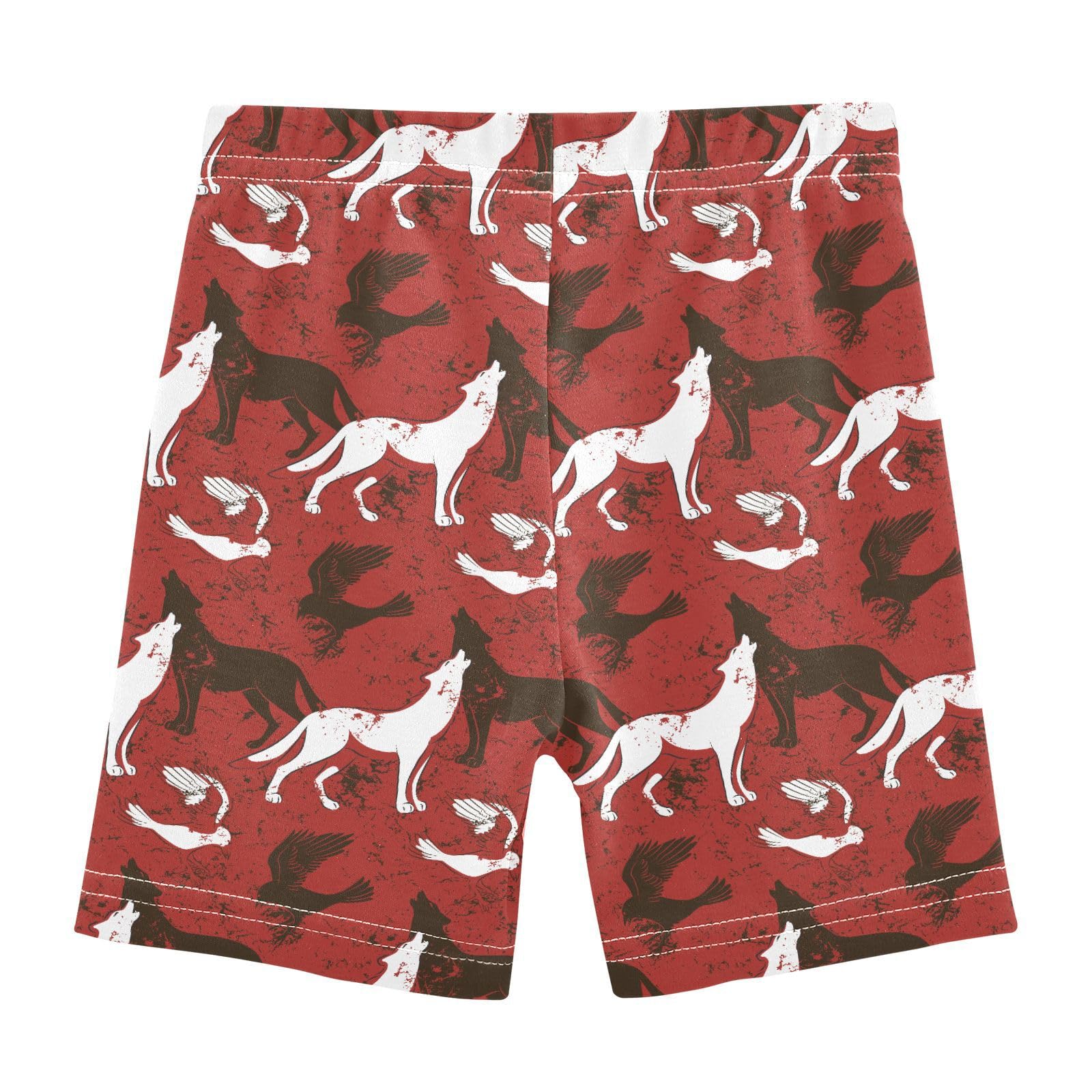 JHKKU Girls Wolf Bird Shorts Cotton Cartwheel Bike Kids Biker Under Dress Dance Short Girl Clothes 5T