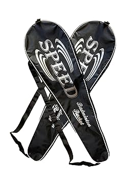 Kataar Badminton Racket Cover case Speed (Pack of 2) [ Standard Strap ] with Solid Zip Lock [ Polyster Material ] for All Kinds/Sizes of Badminton Rackets