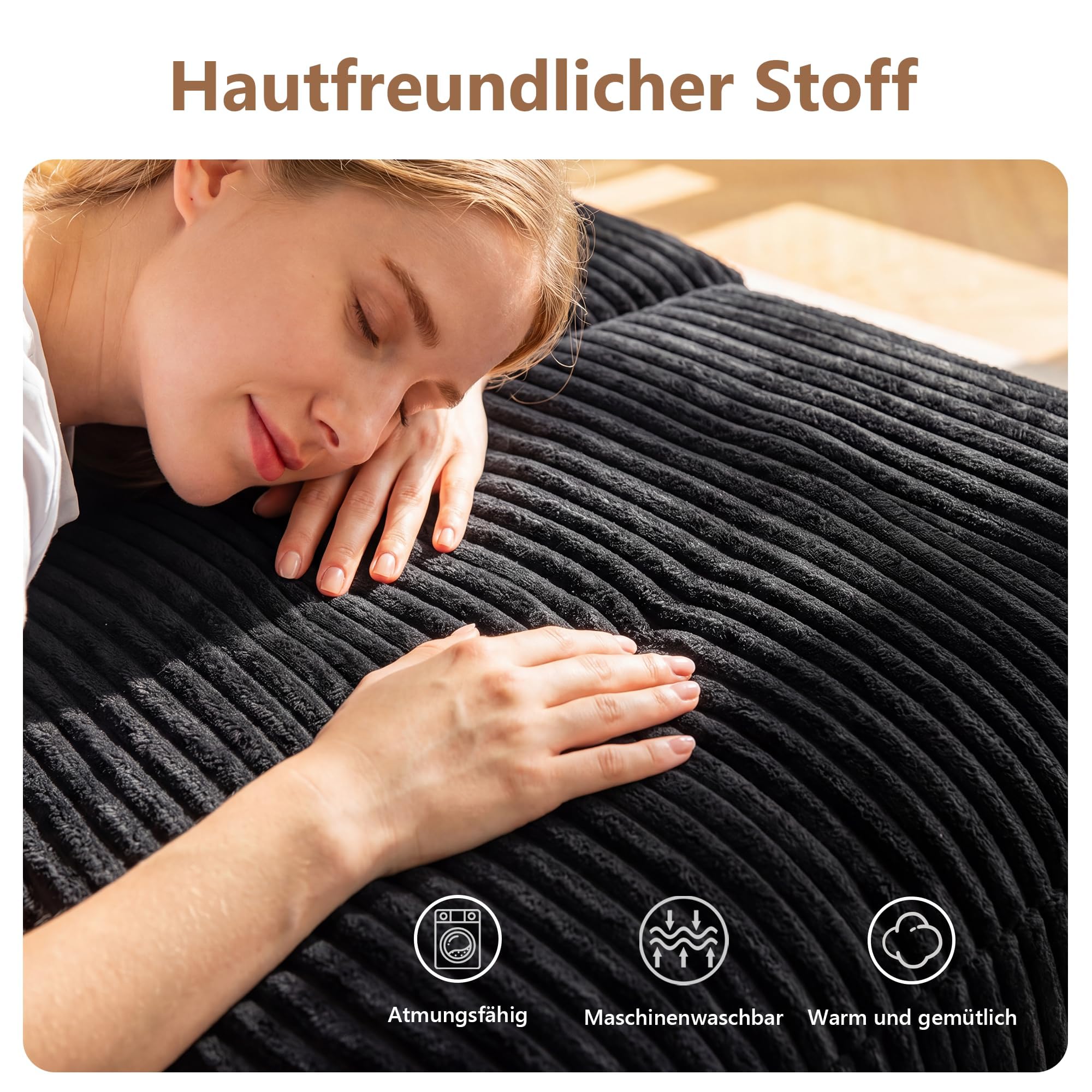 ROCSUMOO Faltbares Schlafsofa Bed, Schlafsessel (Schwarz, Einzelplatz)
