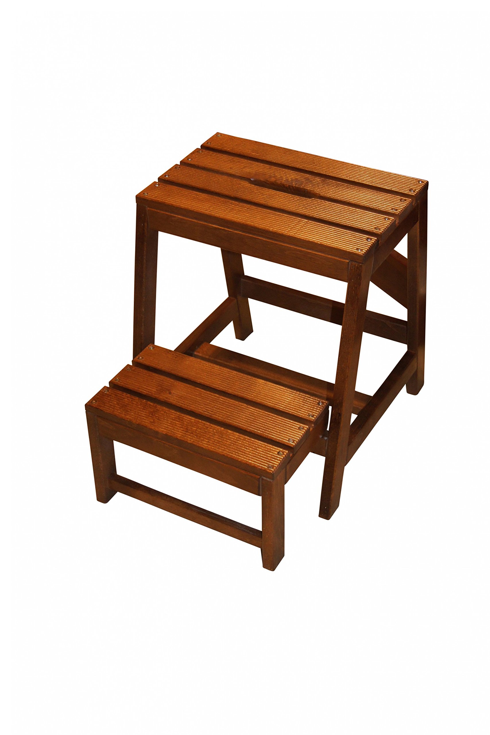 Marchepied pliable à deux marches en bois de hêtre