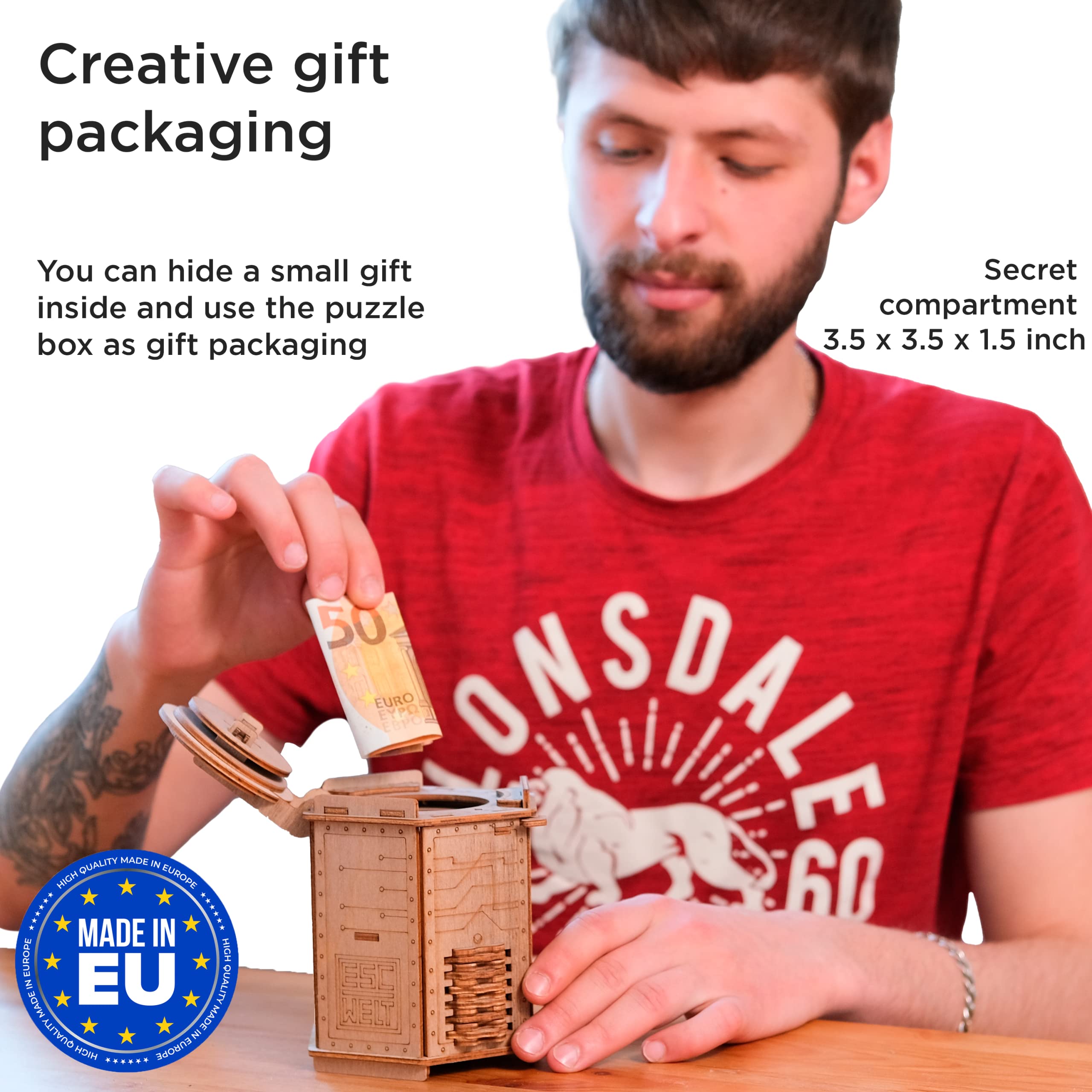 ESC WELT House Of Dragon Puzzles Box U2013 Wooden Escape Room Game In A Cluebox U2013 Brain Teaser Puzzles For Adults Kids Mind Puzzle Games With Hidden Compartment 3d Escape Game As Wooden Mo