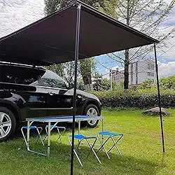 Toldos de carro à prova d'água, toldo lateral do carro, abrigo solar, toldo retrátil extensível para veículos, guarda-sol no telhado para SUV/caminhão/van, viagens de acampamento ao ar livre