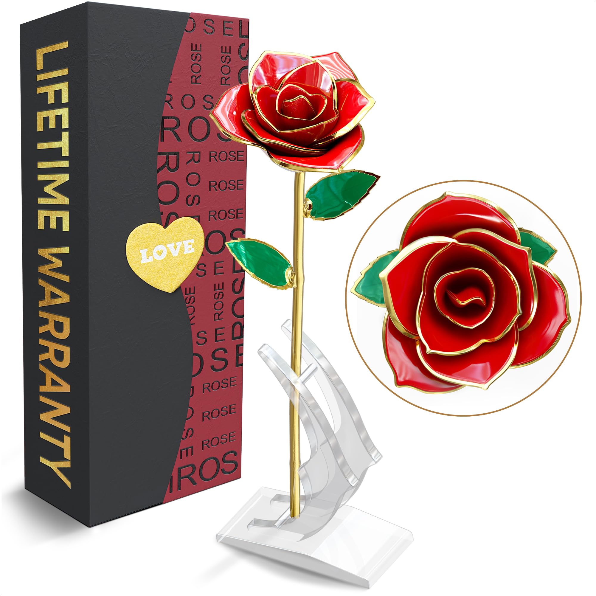 Amazon.com: Gold Roses Artificial Flowers 24K – Gold Dipped Rose