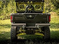 Vista 4 de SuperATV Sheet Metal Rear Bumper For Can Am Defender HD 5/8/10/MAX, Thick Steel Plating, 2 D-Ring Shackles, Built-In Winch Mount Pre-Fit For