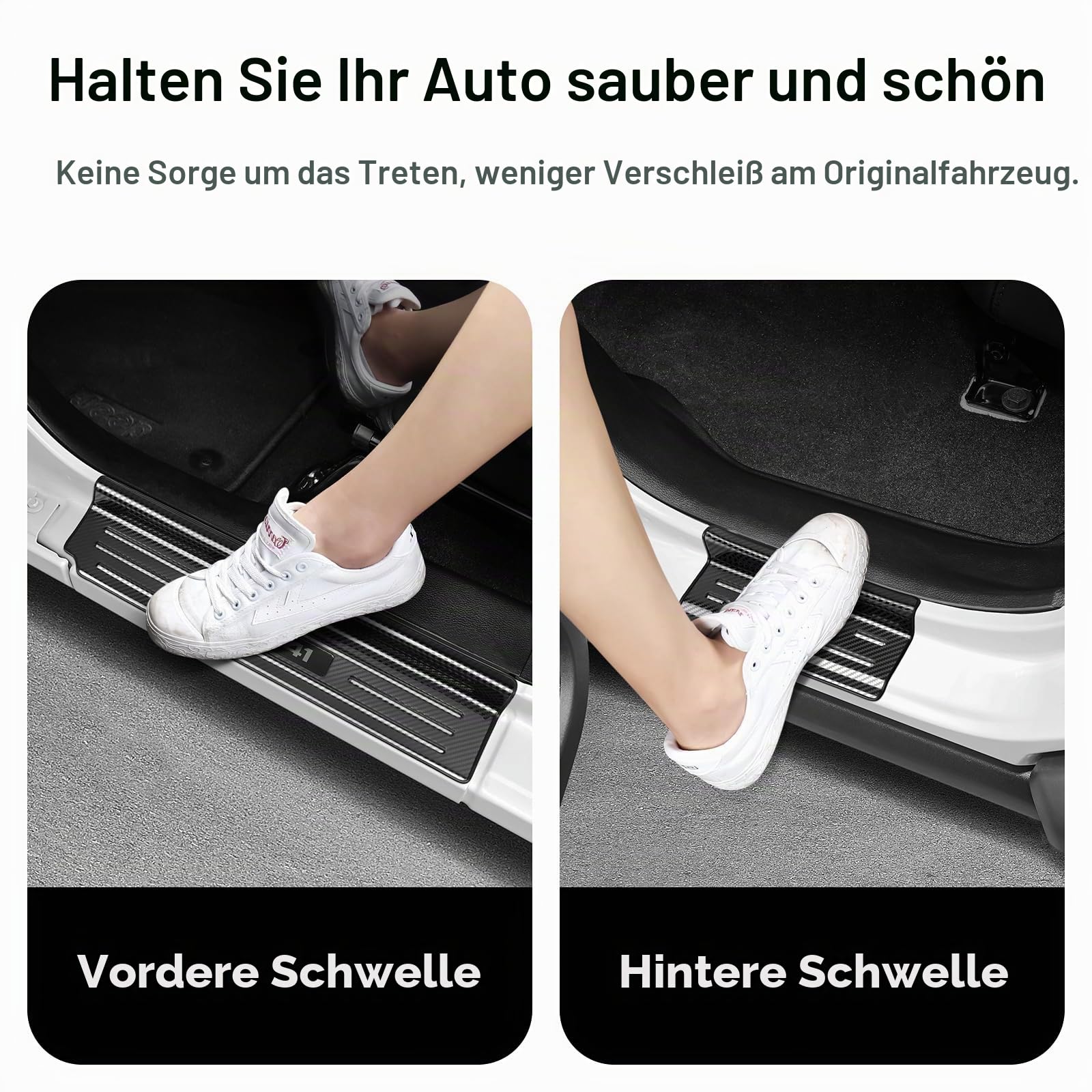 Einstiegsleisten für Jeep Wrangler JL 2018–2024 & Gladiator 2020–2024, Zubehör, Edelstahl, Vorder- und Hintertür, Auto-Pedal, Trittschutz (Kohlefaser), 4 Stück