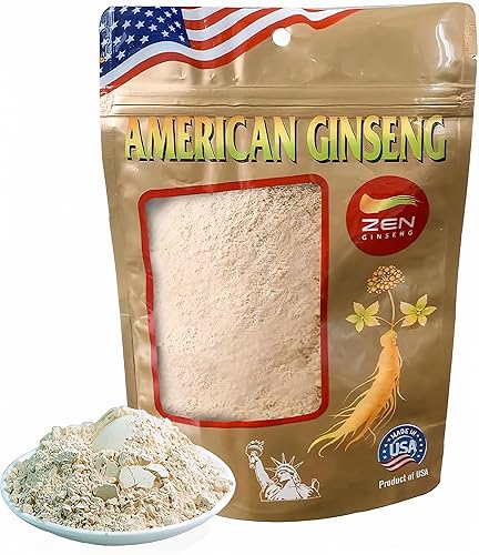 Zen Ginseng Polvo orgánico de raíz de ginseng americano 4oz por bolsa (4oz)
