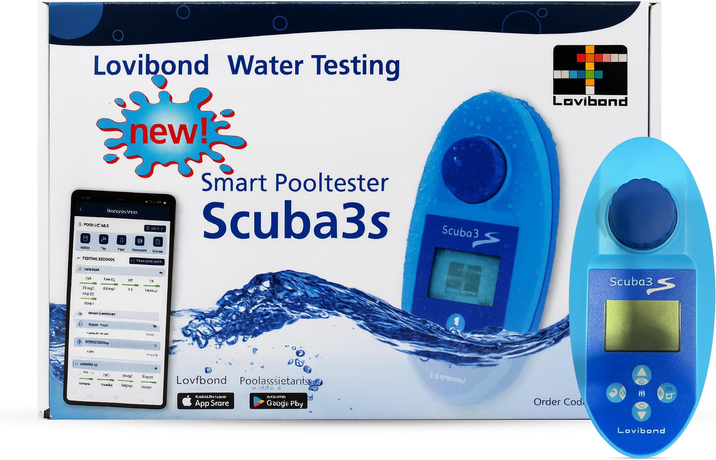 Lovibond Scuba3S Digital Meter & Water Test Kit – Ph, Total, Free & Bound Chlorine, Bromine, Alkalinity-M, Calcium Hardness, Cyanuric Acid, Active Oxygen, Copper & Phosphate