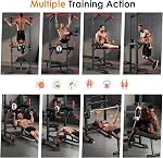 soges Pull Up Bar Dip Station, Power Tower with Backrest, Adjustable Height Pull Up Bar Stand, Multi-Function Home Gym Strength Training Fitness Equipment