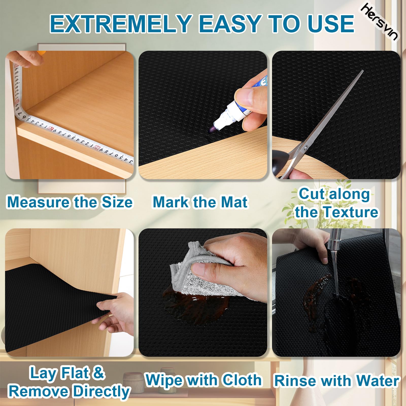 Hersvin Tapis De Tiroir, D'étagères De Cuisine Non Adhésifs, Doublures De Protection De Placard En Plastique EVA Résistant à L'huile Et Antidérapants, 50 X 600 Cm, Pois Blancs