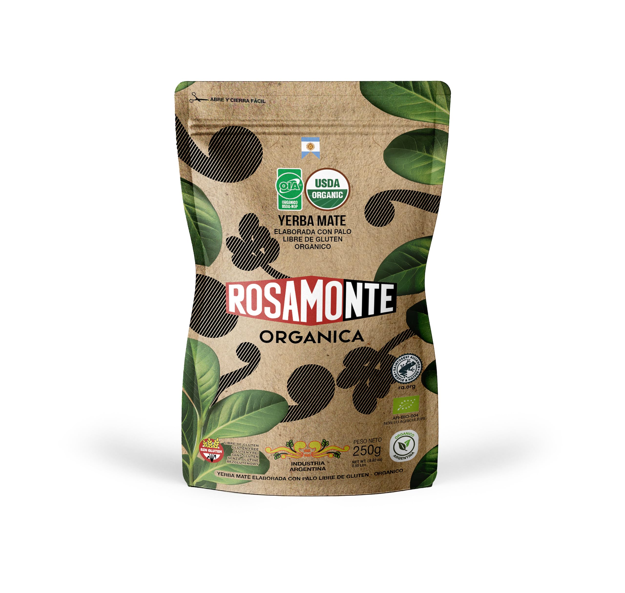 ROSAMONTE - Yerba Mate Orgánica Zipper 250g