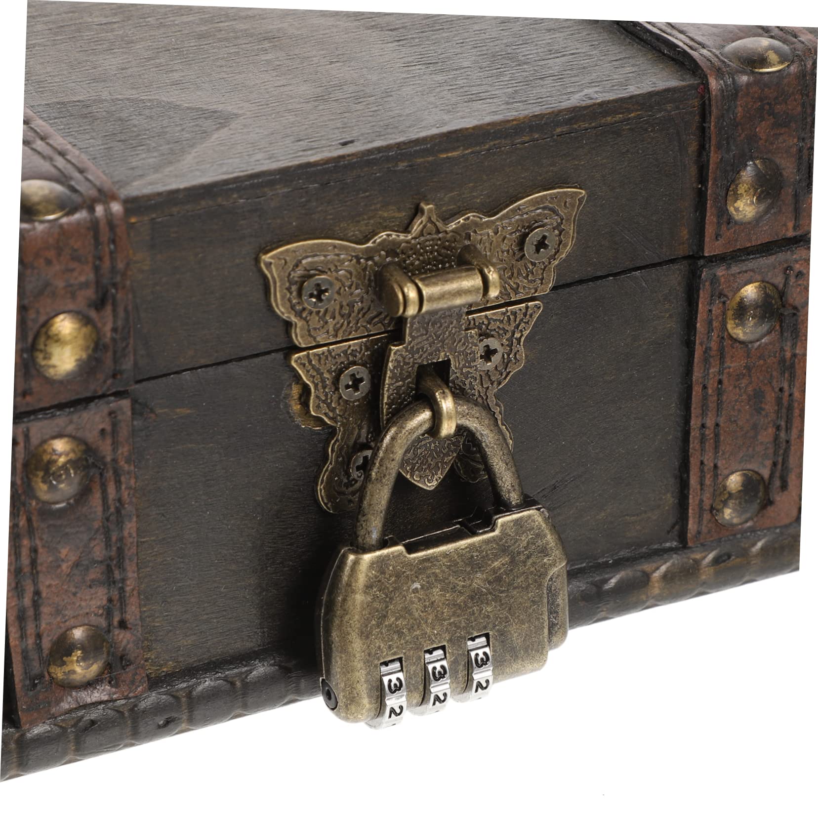 MAGICLULU Vintage Schmuckaufbewahrungsbox mit Abschließbarem Zahlenschloss Dekoratives Schmuckkästchen im Retro Stil für Schmuck und Anhänger im Wohnzimmer oder Geschäft