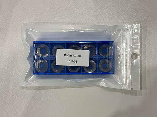 Miniatura 9 de Insertos redondos de carburo de 0.630 in (58 pulgadas) para torneado de madera, cortador de carburo indexable R16 x 0.118 in para torno de