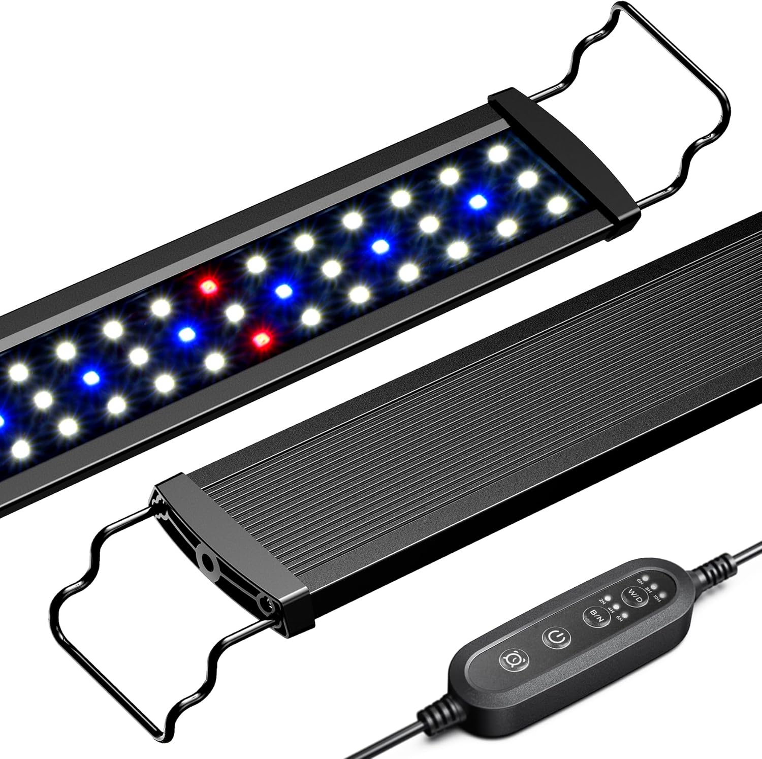 NICREW SlimLED Aquarium Light, Full Spectrum Aquarium Light for Planted and Freshwater Tanks, Fish Tank Light with Wired Timer and Extendable Brackets, 14 Watt, 43-60 cm NICREW SlimLED Aquarium Light, Full Spectrum Aquarium Light for Planted and Freshwater Tanks, Fish Tank Light with Wired Timer and Extendable Brackets, 14 Watt, 43-60 cm