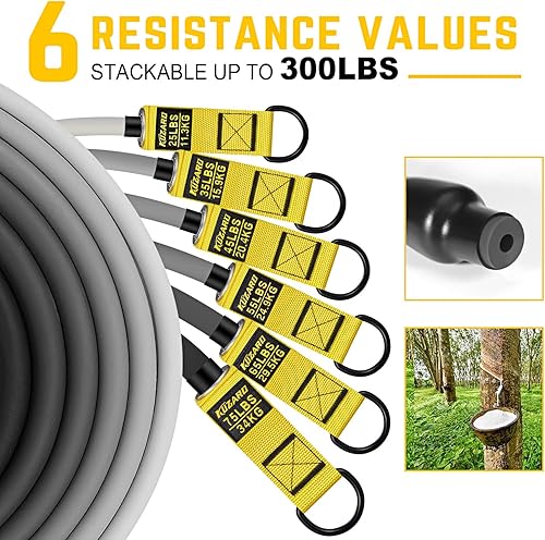 Miniatura 2 de Bandas de resistencia pesada, bandas de ejercicio de 300 libras con asas, bandas de fitness para entrenamiento, juego de bandas de entrenamiento con