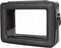 Vista 39 de Aveniee Bolsa organizadora de maquillaje transparente, bolsa de aseo de viaje, estuche cosmético para mujeres, bolsa portátil de maquillaje