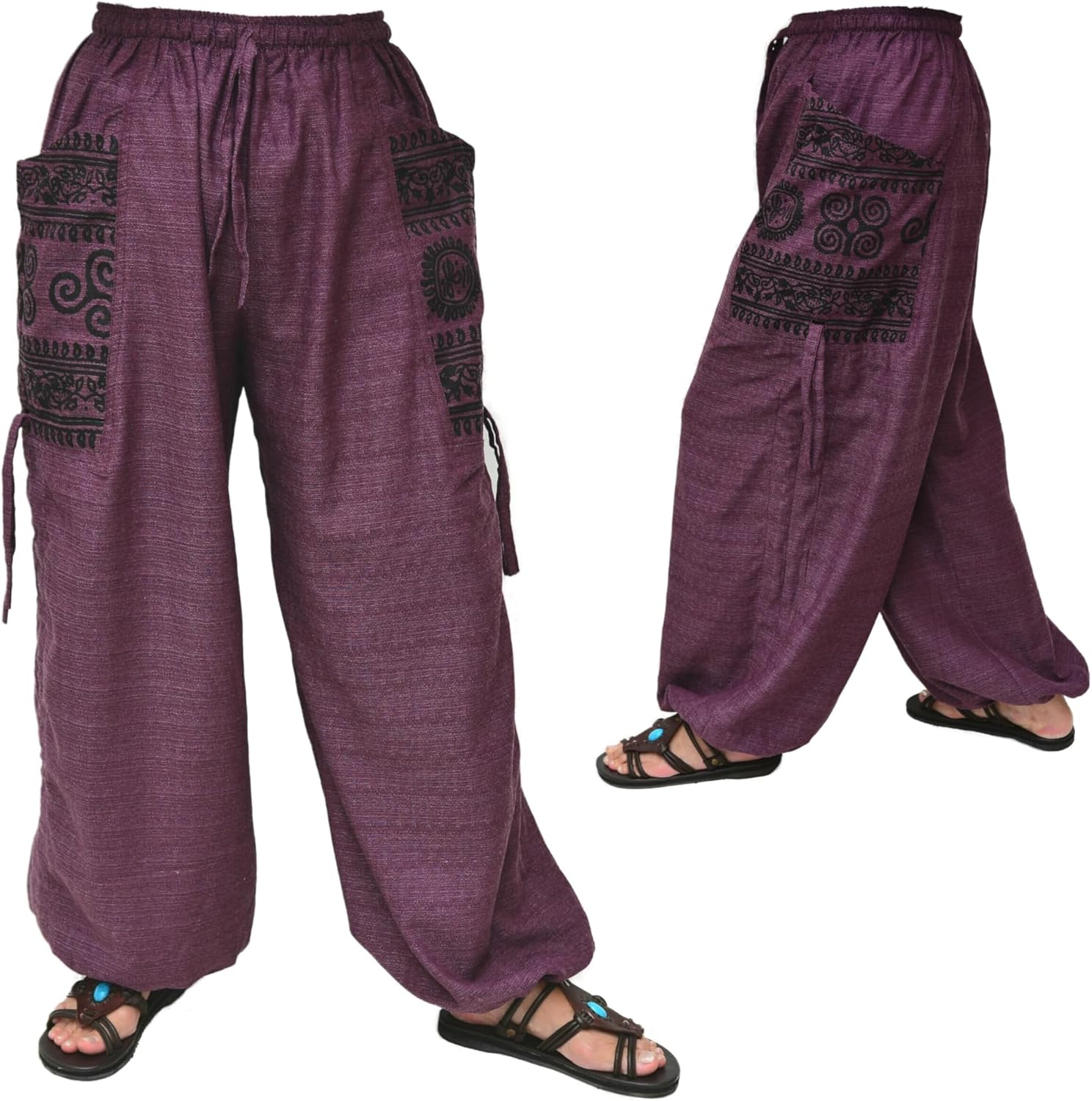 Siamrose Casual Baggy Yoga Lounge Harem Pants Women Men with Adjustable Length 2 Big Pockets - Image 5