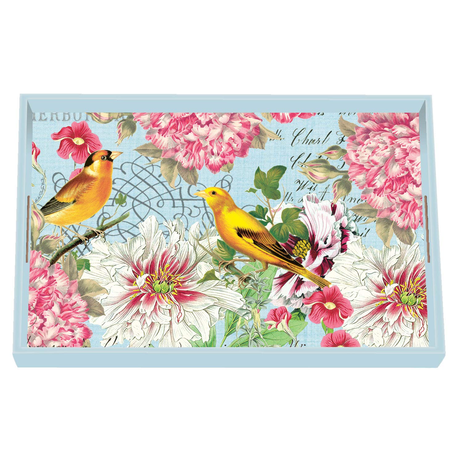 Michel Design Works Vanity Decoupage Wooden Tray, Garden Melody