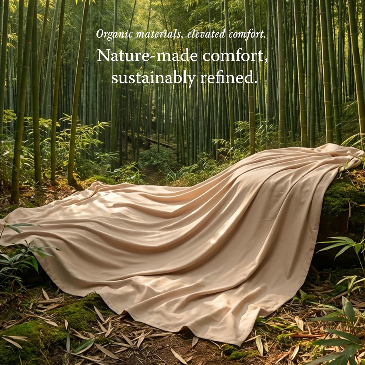 Threadmill Luxury Viscose Made from Bamboo Sheets Queen Size | Temperature Regulating Sheets for Queen Mattress |Breathable & Cooling Deep Pocket Bed Sheets| Luxury Bedding|Beige