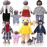 Vista 13 de Skylety 10 piezas de figuras de personas en miniatura de madera para casa de muñecas, muñecas de madera, figuras de madera para jugar, accesorios