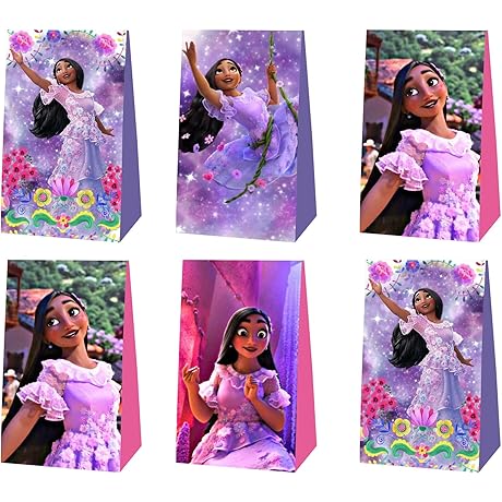Encanto Party Favor Gift Bags for Magical Isabela Themed Birthday Celebrations